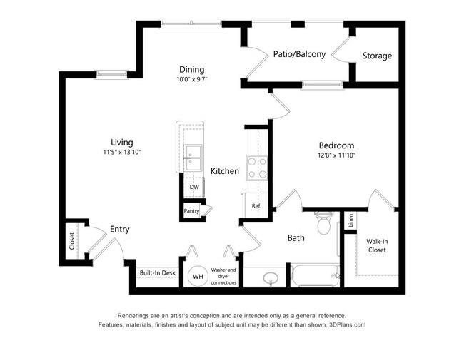 One Bedroom 3214 floor plan